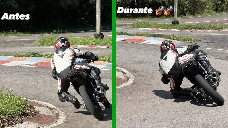 Imagem comparativa de antes e depois do curso