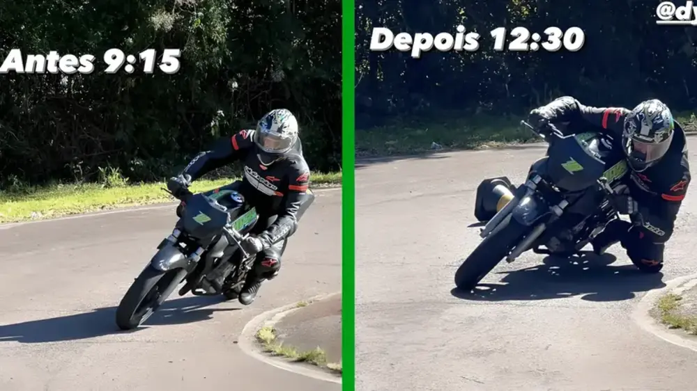 Imagem comparativa de antes e depois do curso